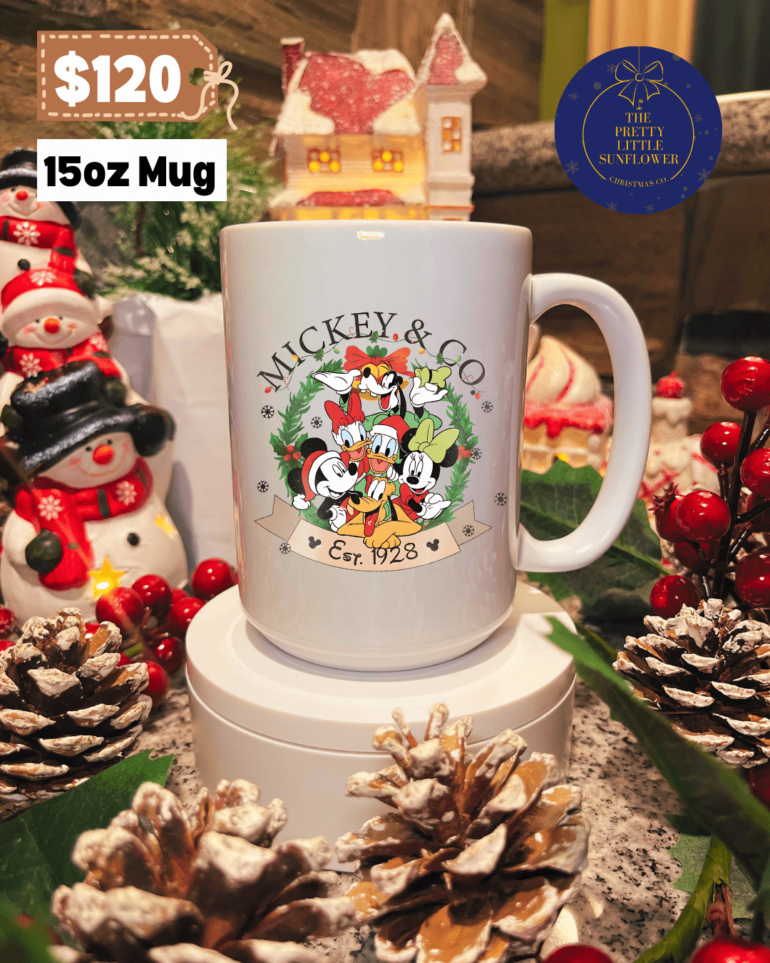 Disney Mickey Wreath Mug - Image 2